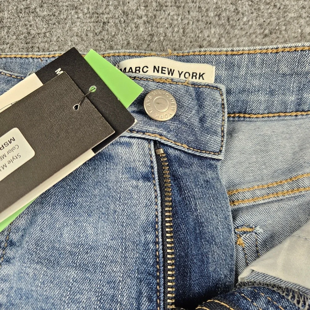 Marc New York High Rise‎ Flare Jeans Medium Wash Front Seam 8P NWT